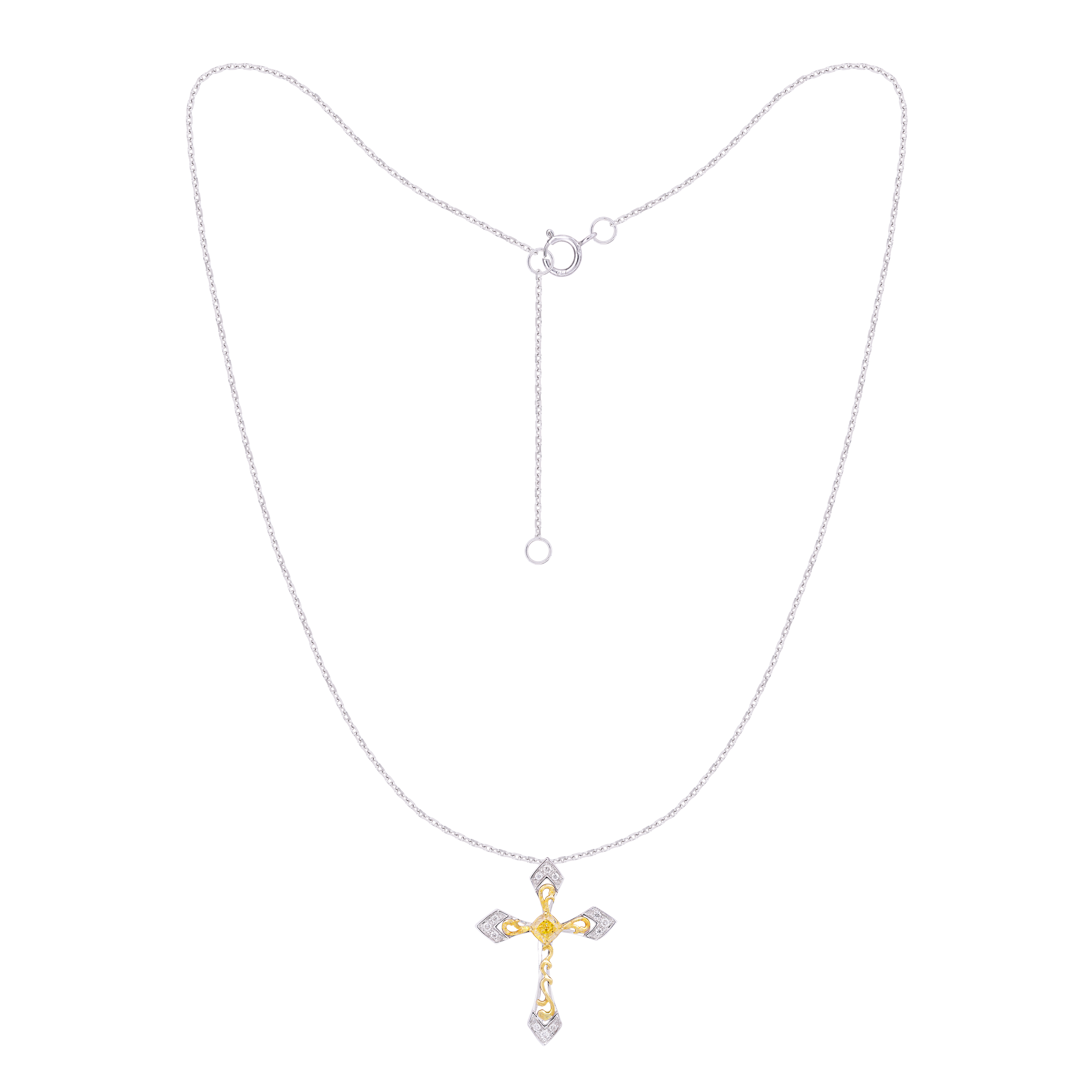 Cross Fancy Diamond Necklace